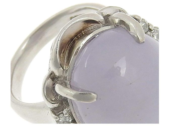 Autre Marque Platinring mit lavendel Jade Pt900 Silber - Ansicht 5