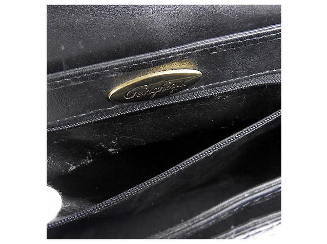 Autre Marque Borsa a mano in pelle di coccodrillo nera formale Nero - vista 6