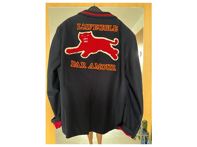 GUCCI Tailored Jacket Navy Panther Back Patch - view 4