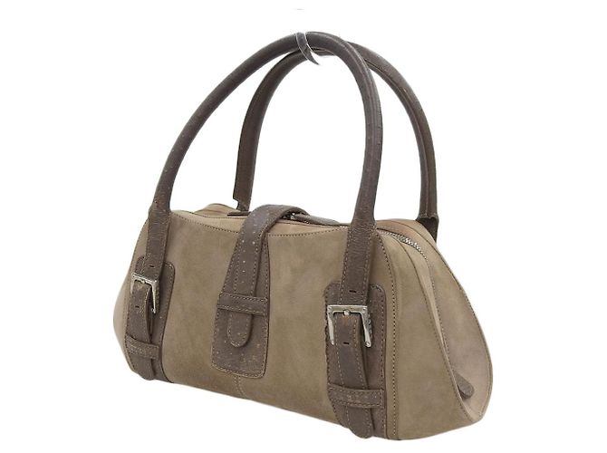 Autre Marque Borsa Senda in suede di struzzo Loewe marrone beige - vista 2