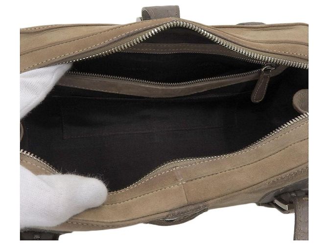 Autre Marque Borsa Senda in suede di struzzo Loewe marrone beige - vista 3