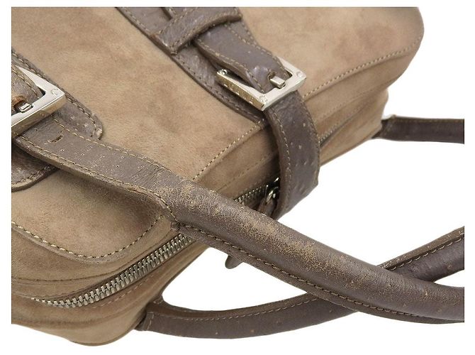 Autre Marque Borsa Senda in suede di struzzo Loewe marrone beige - vista 5