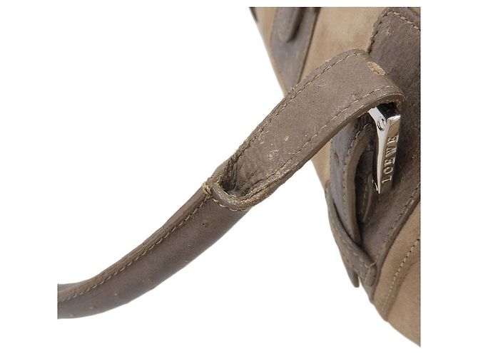 Autre Marque Borsa Senda in suede di struzzo Loewe marrone beige - vista 7