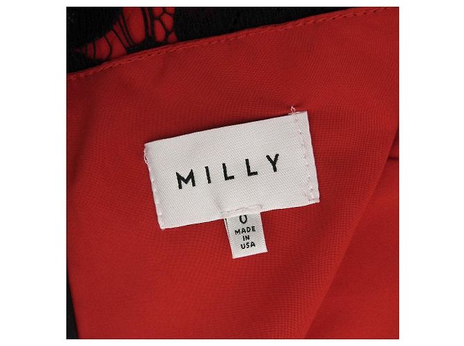 Autre Marque Milly Seidenkleid Rot Schwarz Größe 0 - Ansicht 9