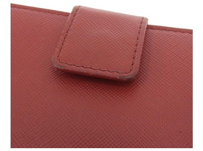 Prada Leather Zip Around Wallet Red - view 4