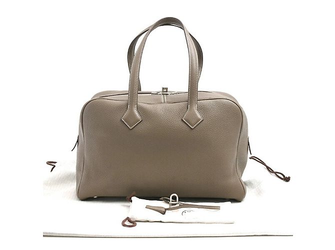 Borsa Tote Victoria 2 per donne di Hermès Taupe - vista 10