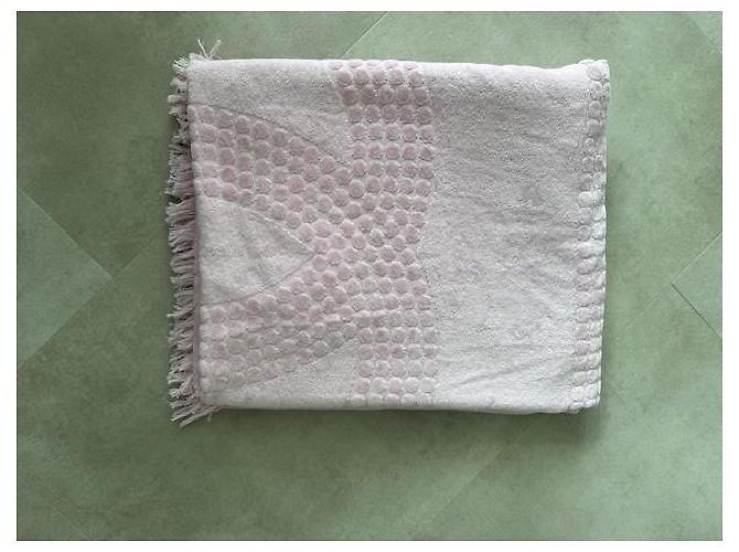 Toalla de baño Chanel rosa de algodón con logo CC - vista 2