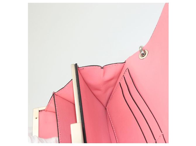 VALENTINO Borsa a spalla con catena di strass in suede rosa argento Auth BA3802 - vista 20