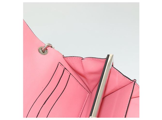 VALENTINO Borsa a spalla con catena di strass in suede rosa argento Auth BA3802 - vista 21