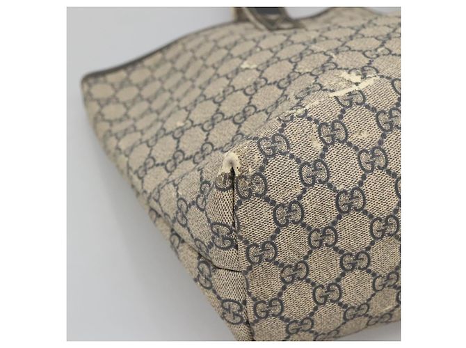 GUCCI GG Supreme Sherry Line Borsa Tote PVC Blu Navy Argento 211134 Auth bs27569 - vista 11