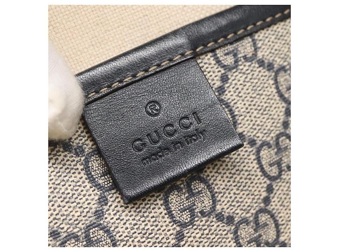GUCCI GG Supreme Sherry Line Borsa Tote PVC Blu Navy Argento 211134 Auth bs27569 - vista 14