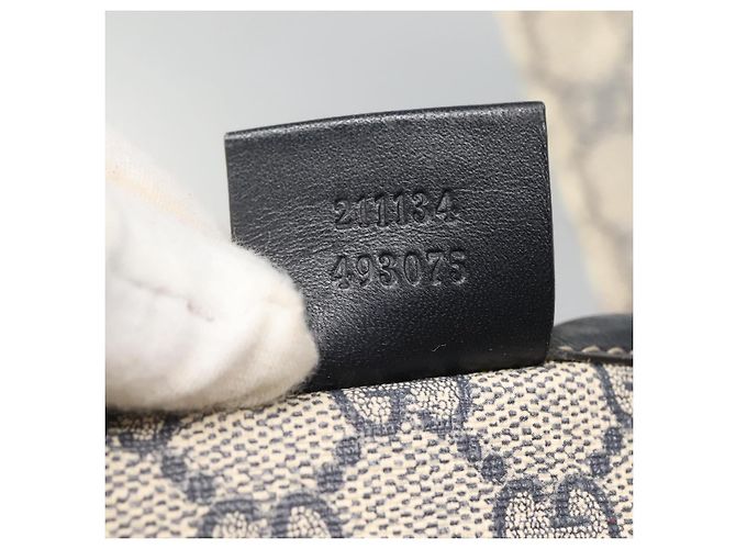 GUCCI GG Supreme Sherry Line Borsa Tote PVC Blu Navy Argento 211134 Auth bs27569 - vista 19