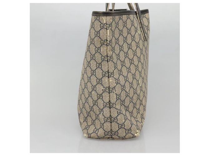 GUCCI GG Supreme Sherry Line Borsa Tote PVC Blu Navy Argento 211134 Auth bs27569 - vista 4