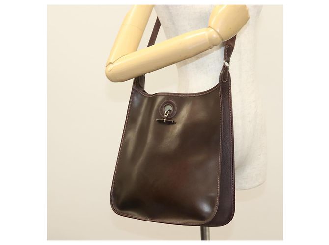 Hermès HERMES Borsa a Spalla Vespa GM in Pelle Marrone Auth bs26873 - vista 24