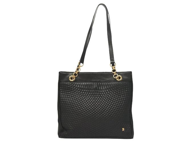 Borsa Tote BALLY in pelle nera e oro Auth BA3412 Nero D'oro - vista 2