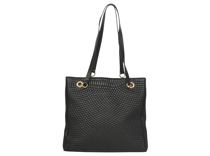 Borsa Tote BALLY in pelle nera e oro Auth BA3412 Nero D'oro - vista 3