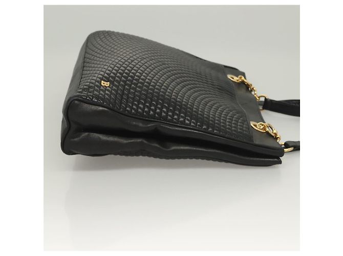 Borsa Tote BALLY in pelle nera e oro Auth BA3412 Nero D'oro - vista 4
