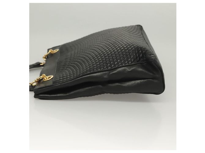 Borsa Tote BALLY in pelle nera e oro Auth BA3412 Nero D'oro - vista 5