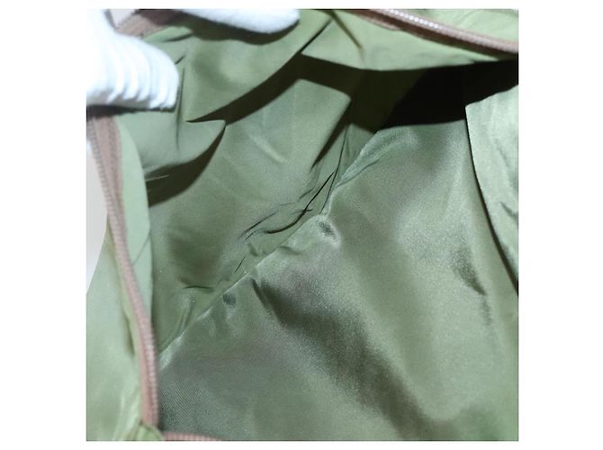 PRADA Schultertasche Nylon Khaki Silber Authentisch bs27601 - Ansicht 22