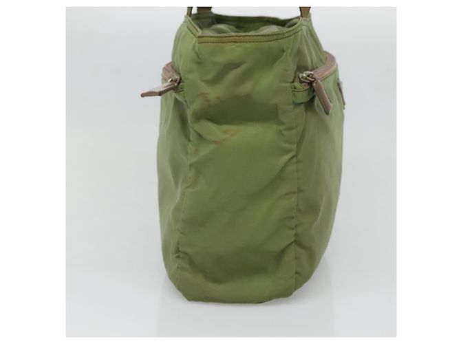 PRADA Schultertasche Nylon Khaki Silber Authentisch bs27601 - Ansicht 4