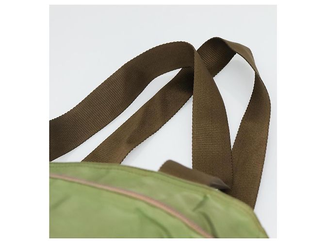 PRADA Schultertasche Nylon Khaki Silber Authentisch bs27601 - Ansicht 8