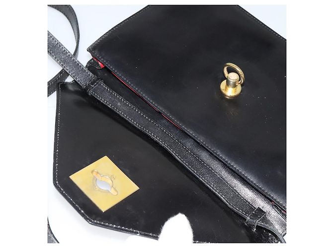 Céline Borsa a Spalla CELINE in Pelle Nera Oro Auth 127909 Nero D'oro - vista 15