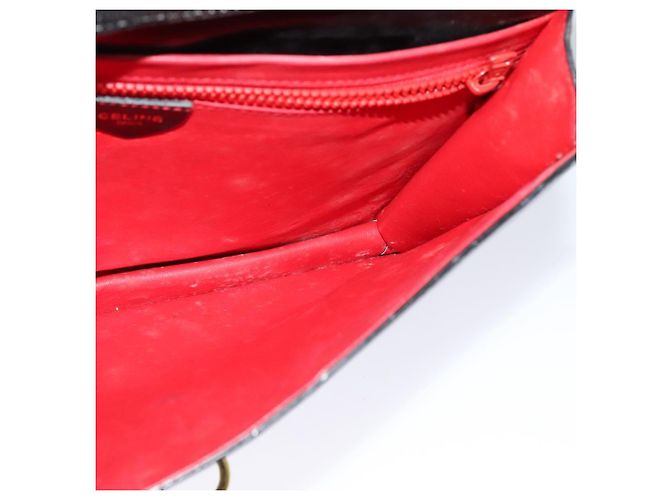 Céline Borsa a Spalla CELINE in Pelle Nera Oro Auth 127909 Nero D'oro - vista 18