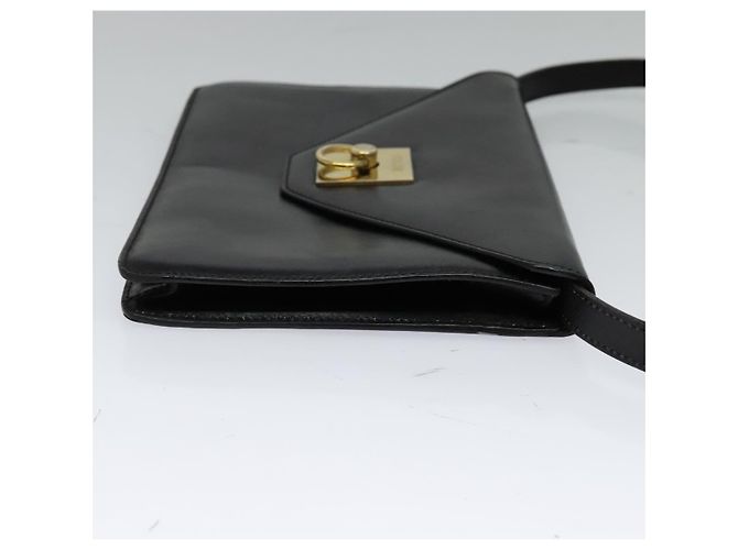 Céline Borsa a Spalla CELINE in Pelle Nera Oro Auth 127909 Nero D'oro - vista 5