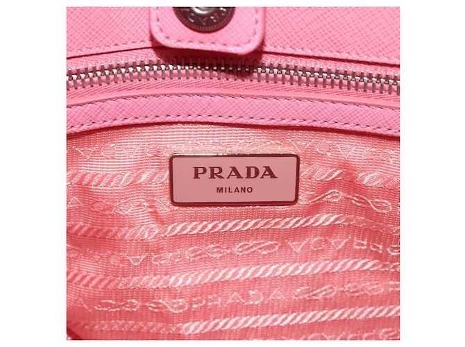 PRADA Borsa Tote a Catena Nylon Rosa Argento Auth 128405 - vista 14
