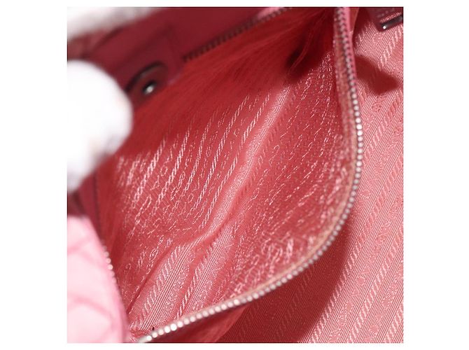 PRADA Borsa Tote a Catena Nylon Rosa Argento Auth 128405 - vista 20