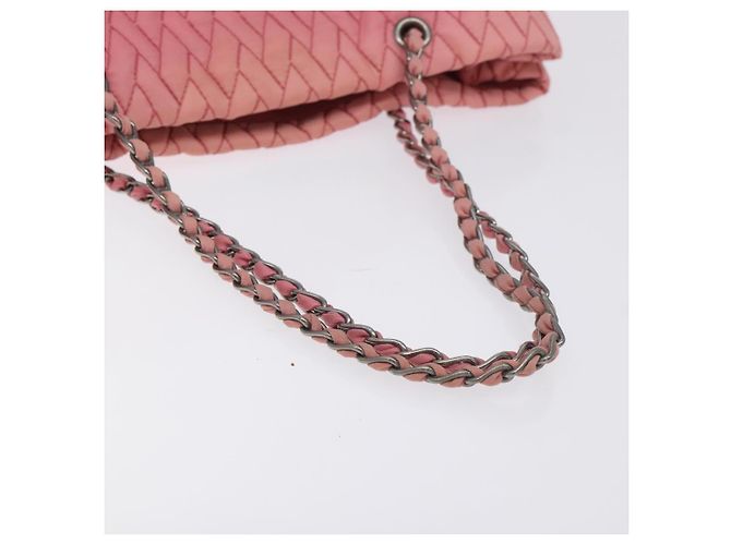 PRADA Borsa Tote a Catena Nylon Rosa Argento Auth 128405 - vista 7