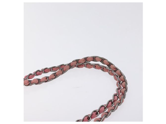 PRADA Borsa Tote a Catena Nylon Rosa Argento Auth 128405 - vista 8
