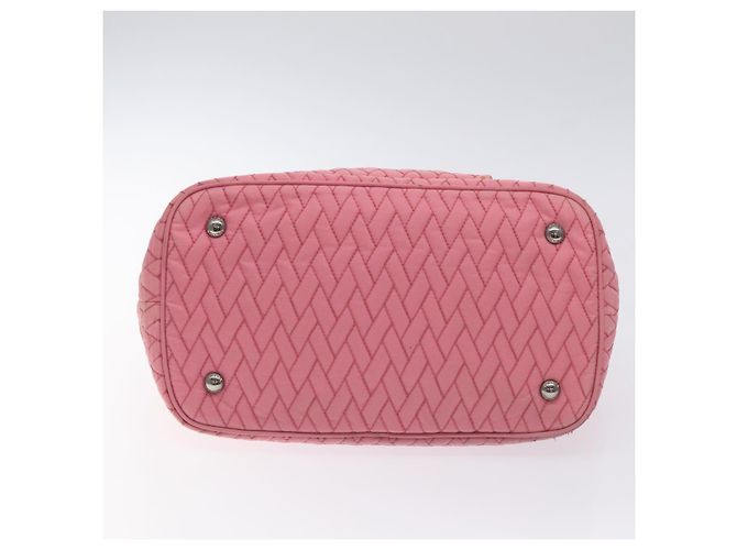 PRADA Borsa Tote a Catena Nylon Rosa Argento Auth 128405 - vista 9