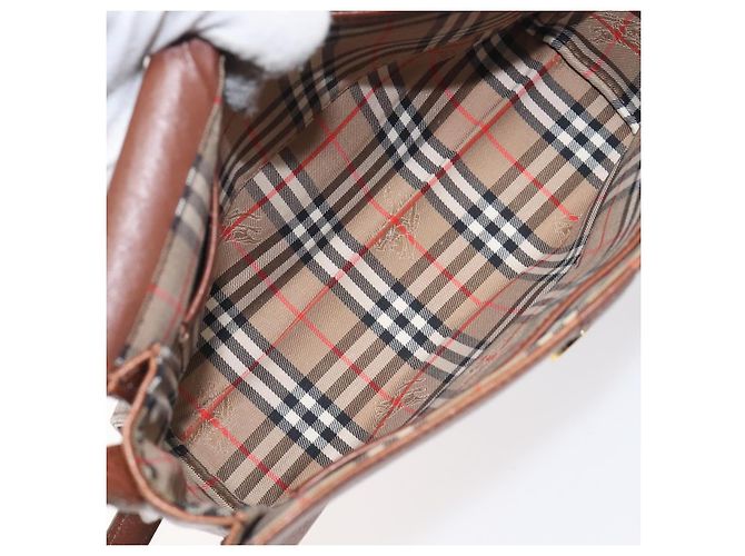 Autre Marque Borsa a Spalla Burberrys in Pelle Marrone Oro Auth BA3783 D'oro - vista 16