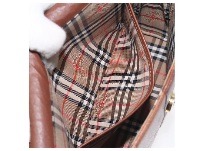 Autre Marque Borsa a Spalla Burberrys in Pelle Marrone Oro Auth BA3783 D'oro - vista 19
