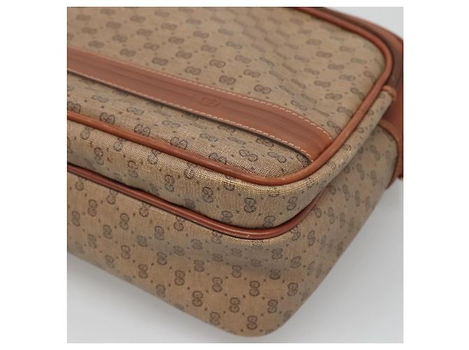 Gucci Borsa a spalla Micro GG Supreme PVC Beige Oro 001 115 5443 Auth bs27554 D'oro - vista 10