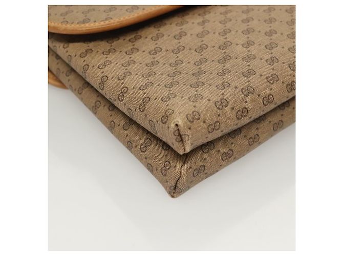 Gucci Borsa a spalla Micro GG Supreme in PVC beige e oro 49 001 5548 Auth BA3774 D'oro - vista 10