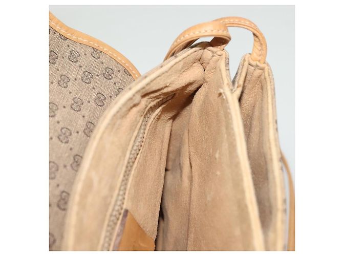 Gucci Borsa a spalla Micro GG Supreme in PVC beige e oro 49 001 5548 Auth BA3774 D'oro - vista 18