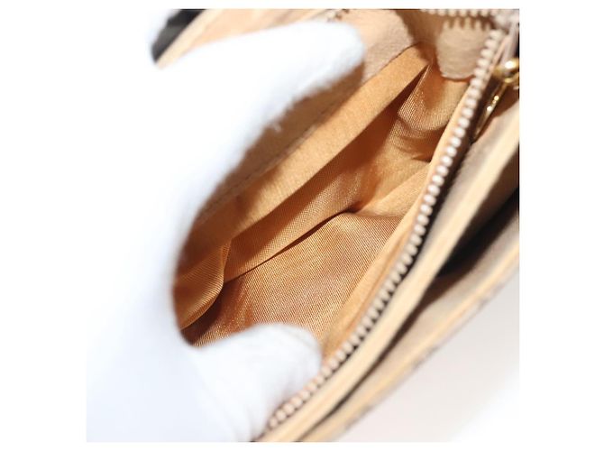 Gucci Borsa a spalla Micro GG Supreme in PVC beige e oro 49 001 5548 Auth BA3774 D'oro - vista 21