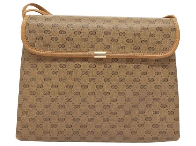 Gucci Borsa a spalla Micro GG Supreme in PVC beige e oro 49 001 5548 Auth BA3774 D'oro - vista 3