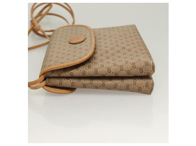 Gucci Borsa a spalla Micro GG Supreme in PVC beige e oro 49 001 5548 Auth BA3774 D'oro - vista 5