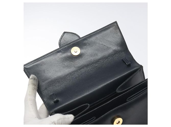 Borsa a mano Salvatore Ferragamo in pelle nera e oro Auth BA3911 Nero D'oro - vista 15