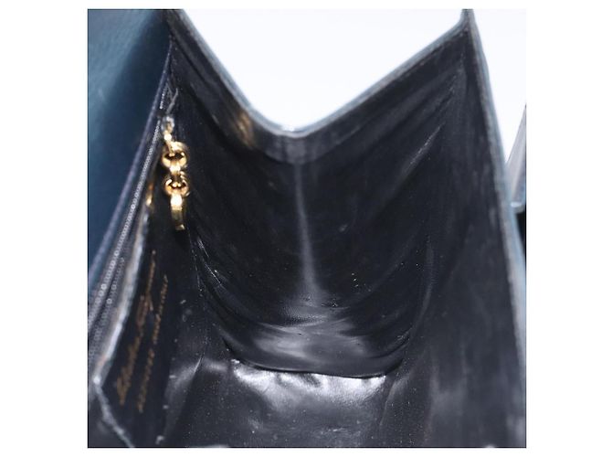 Borsa a mano Salvatore Ferragamo in pelle nera e oro Auth BA3911 Nero D'oro - vista 18