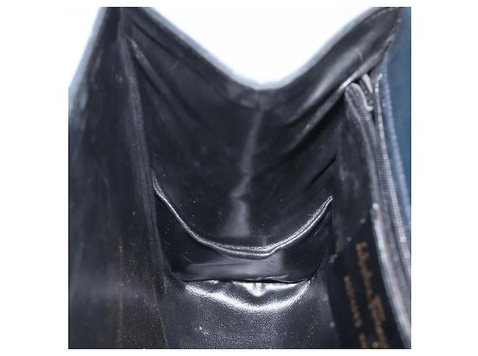 Borsa a mano Salvatore Ferragamo in pelle nera e oro Auth BA3911 Nero D'oro - vista 19