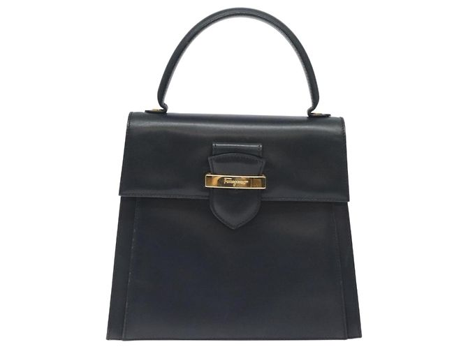 Borsa a mano Salvatore Ferragamo in pelle nera e oro Auth BA3911 Nero D'oro - vista 2
