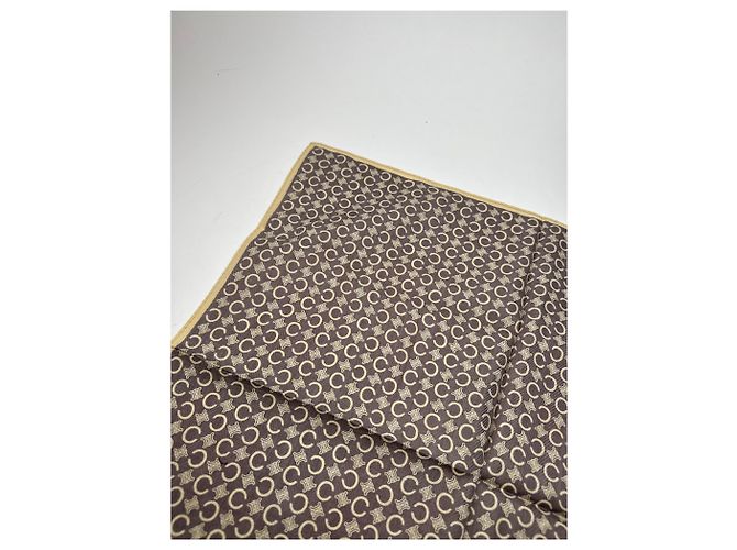 Céline Sciarpa vintage Celine Macadam Monogramm marrone bianco Grigio - vista 4