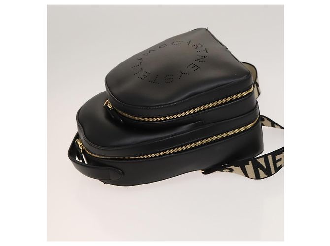 Autre Marque Zaino in pelle nera e oro Stella MacCartney 594165 Auth BA3320 Nero D'oro - vista 5