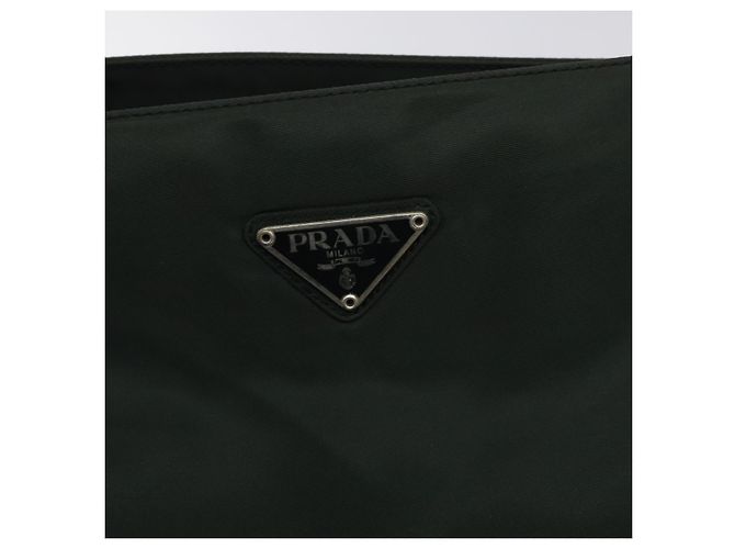 Borsa Tote PRADA in nylon verde argento Auth bs27520 - vista 14