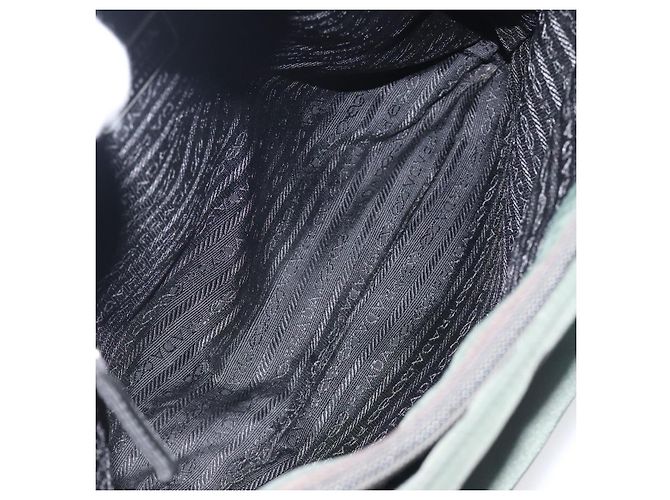 Borsa Tote PRADA in nylon verde argento Auth bs27520 - vista 16