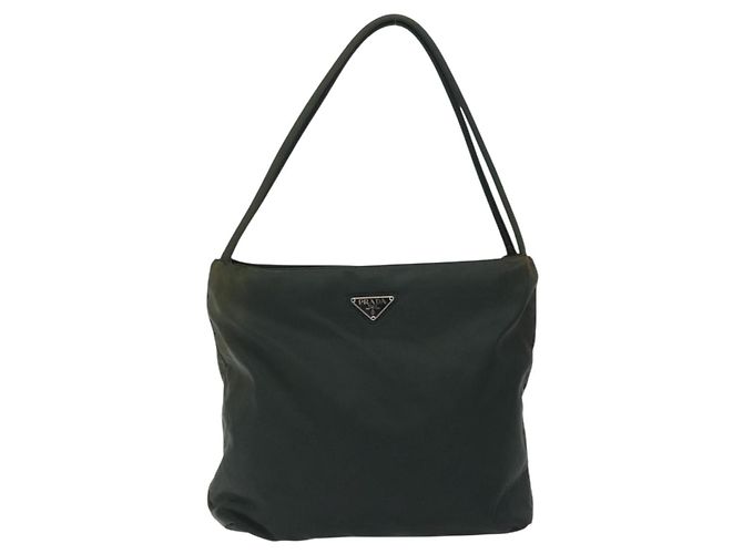 Borsa Tote PRADA in nylon verde argento Auth bs27520 - vista 2